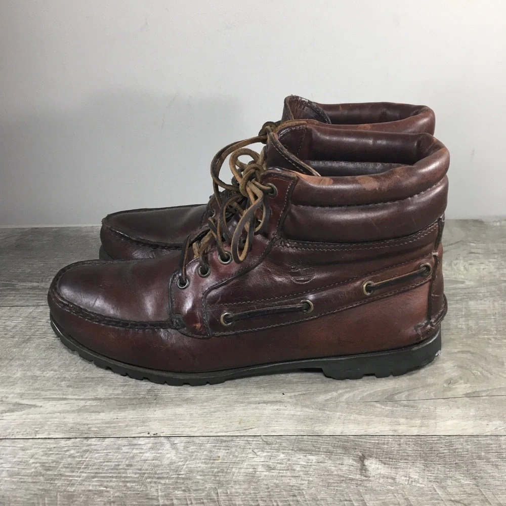 Timberland Chukka Gore-Tex Brown Leather Men’s Moc Toe Rugged Boots Size 11.5